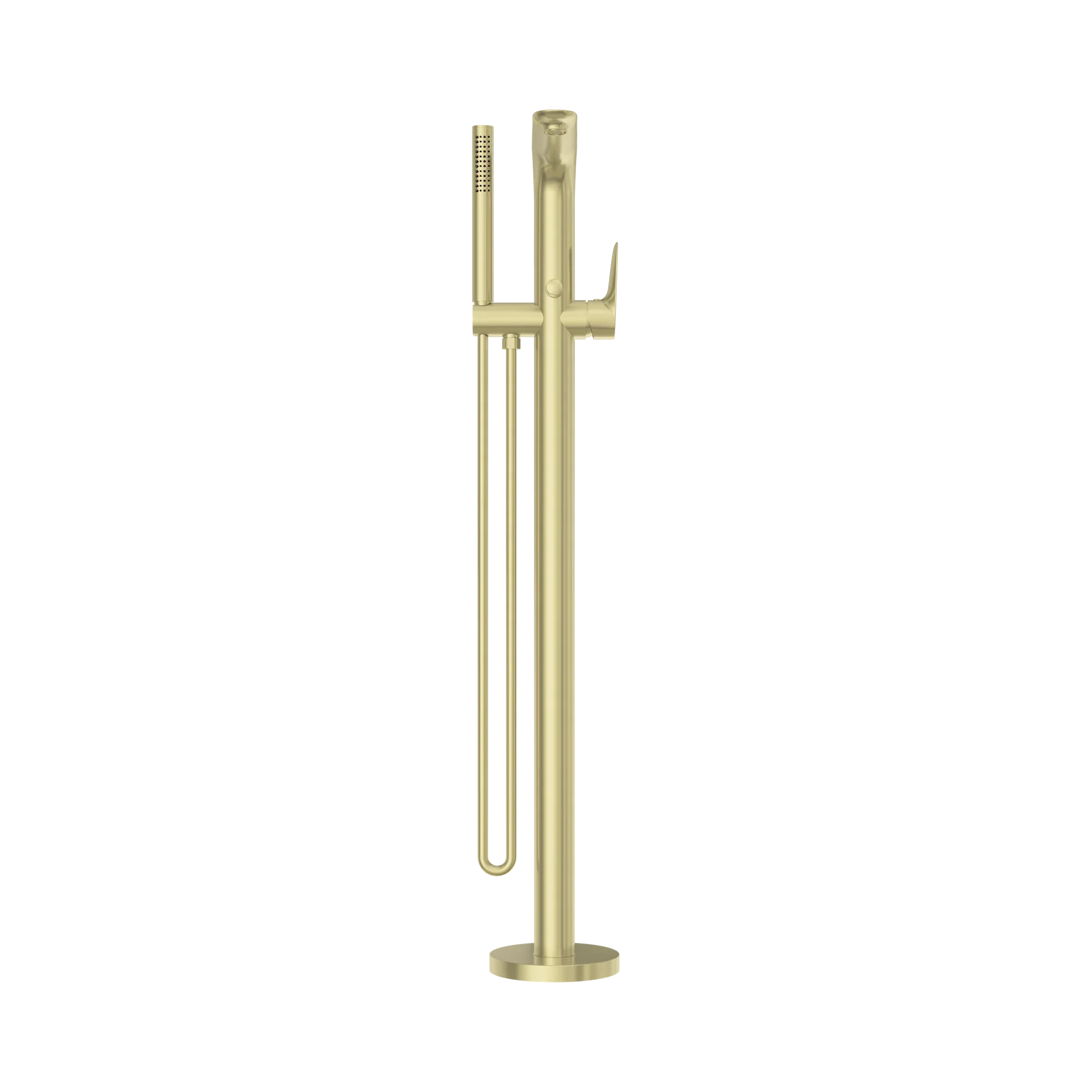 Nero Bianca Freestanding Bath Mixer With Hand Shower, Brushed Gold