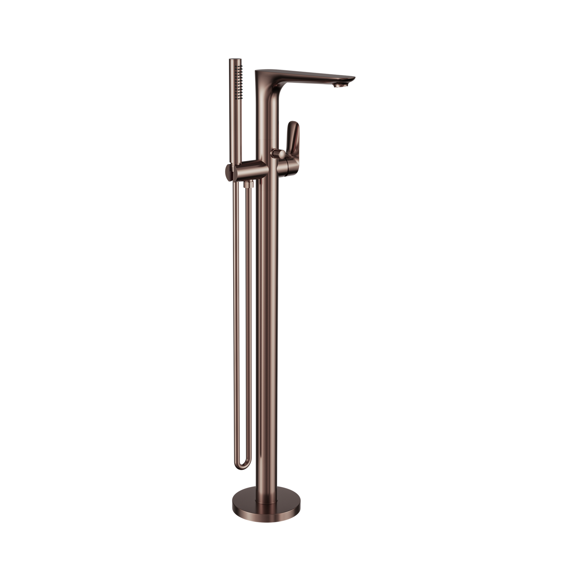 Nero Bianca Freestanding Bath Mixer With Hand Shower, Brushed Bronze
