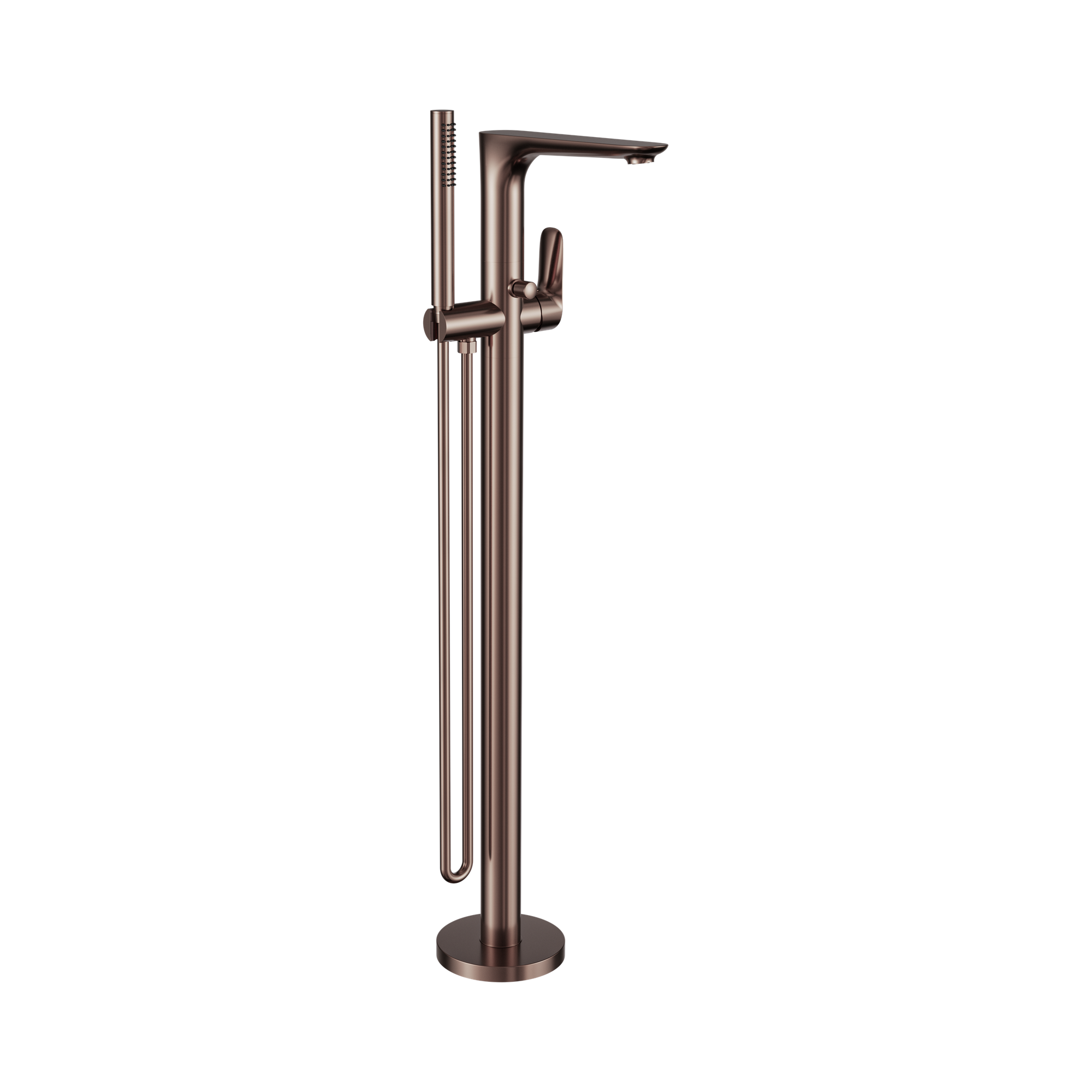 Nero Bianca Freestanding Bath Mixer With Hand Shower, Brushed Bronze