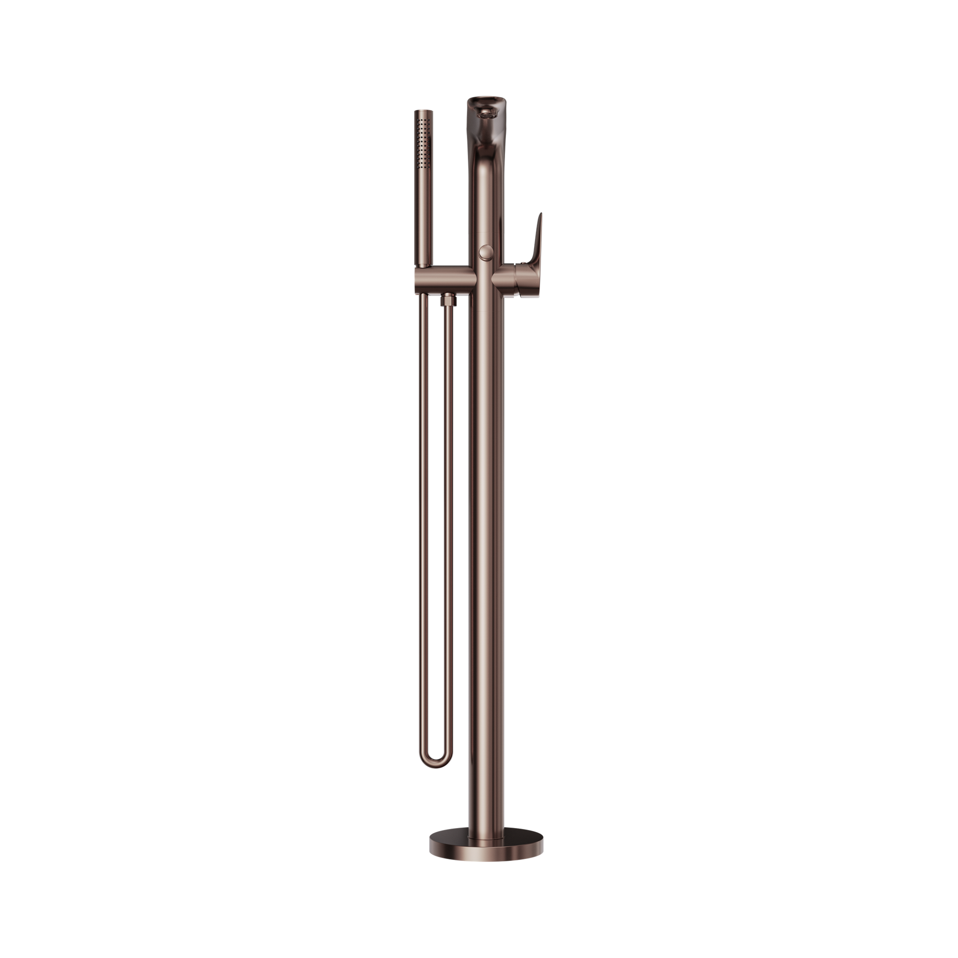 Nero Bianca Freestanding Bath Mixer With Hand Shower, Brushed Bronze