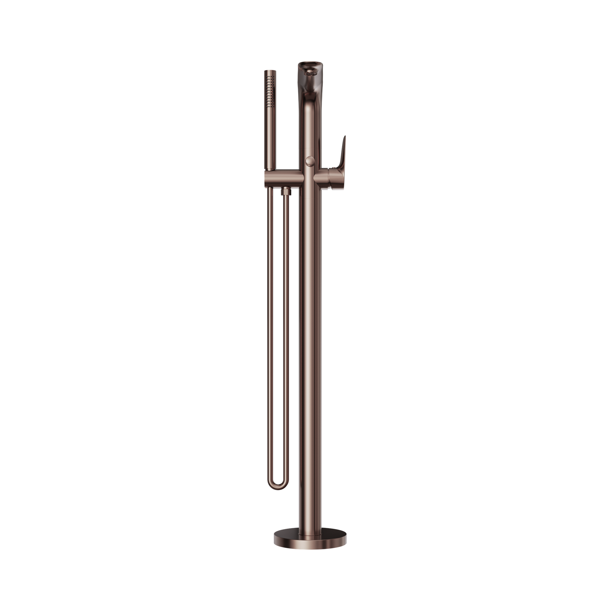 Nero Bianca Freestanding Bath Mixer With Hand Shower, Brushed Bronze