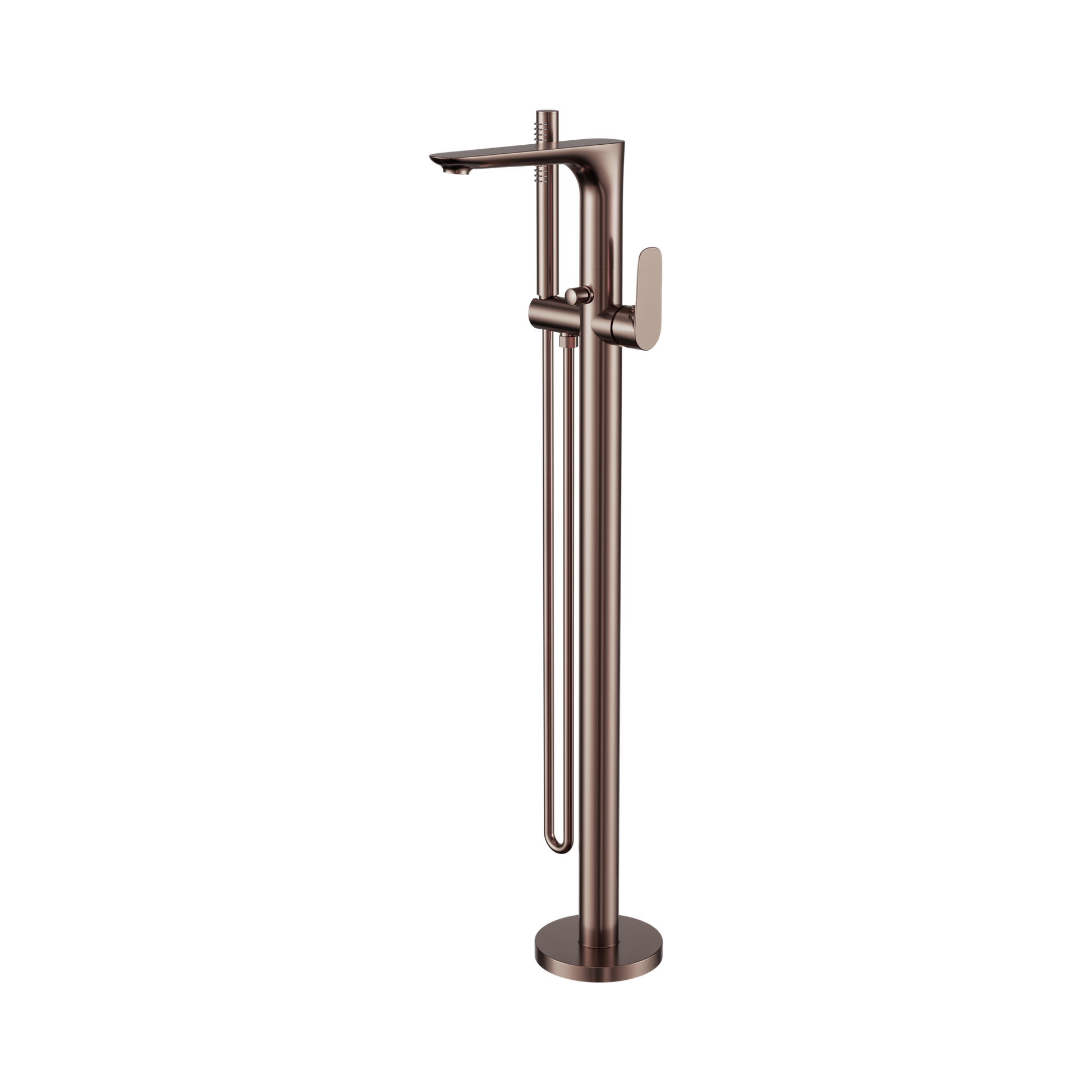 Nero Bianca Freestanding Bath Mixer With Hand Shower, Brushed Bronze