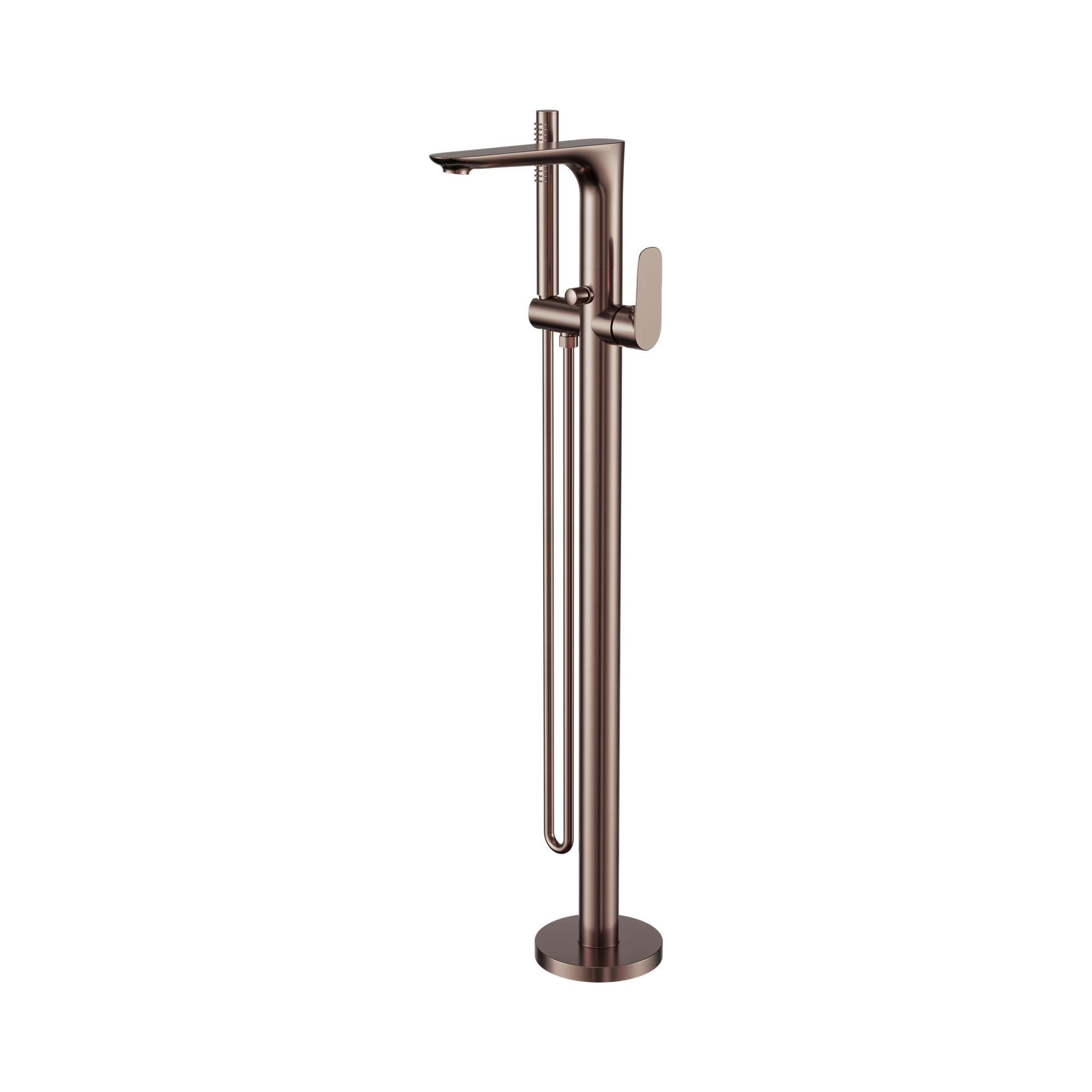 Nero Bianca Freestanding Bath Mixer With Hand Shower, Brushed Bronze