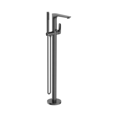 Nero Bianca Freestanding Bath Mixer With Hand Shower, Gun Metal