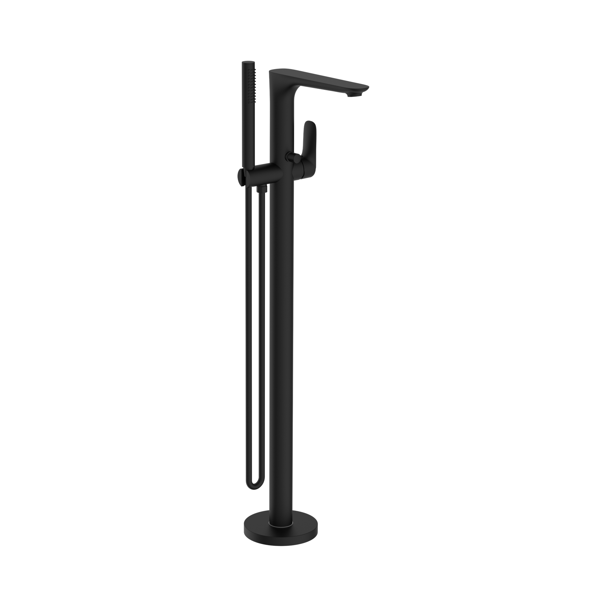 Nero Bianca Freestanding Bath Mixer With Hand Shower, Matte Black
