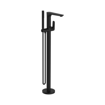 Nero Bianca Freestanding Bath Mixer With Hand Shower, Matte Black
