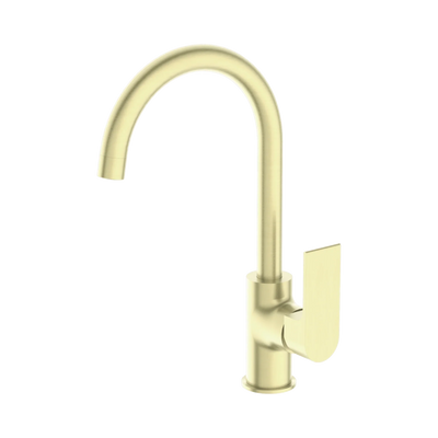 Nero Bianca Kitchen Mixer Gooseneck Spout, Brushed Gold