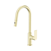 Nero Bianca Pull Out Sink Mixer With Vegie Spray Function, Brushed Gold
