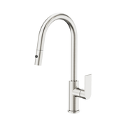 Nero Bianca Pull Out Sink Mixer With Vegie Spray Function, Brushed Nickel