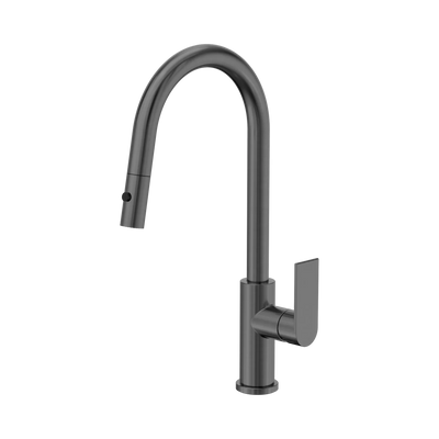Nero Bianca Pull Out Sink Mixer With Vegie Spray Function, Gun Metal