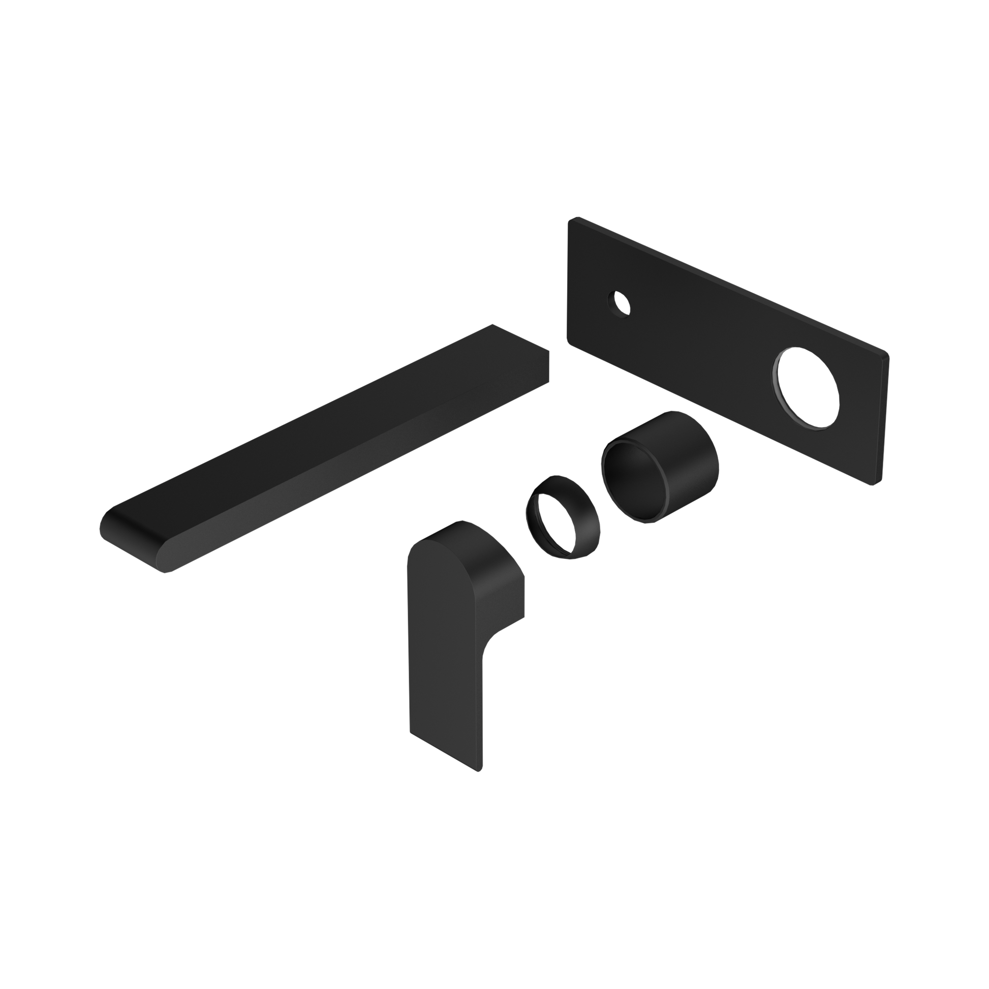Nero Bianca Wall Mixer Set 230mm Trim Kits Only, Matte Black