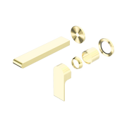 Nero Bianca Wall Mixer Set Separate Back Plate 187mm Trim Kits Only, Brushed Gold