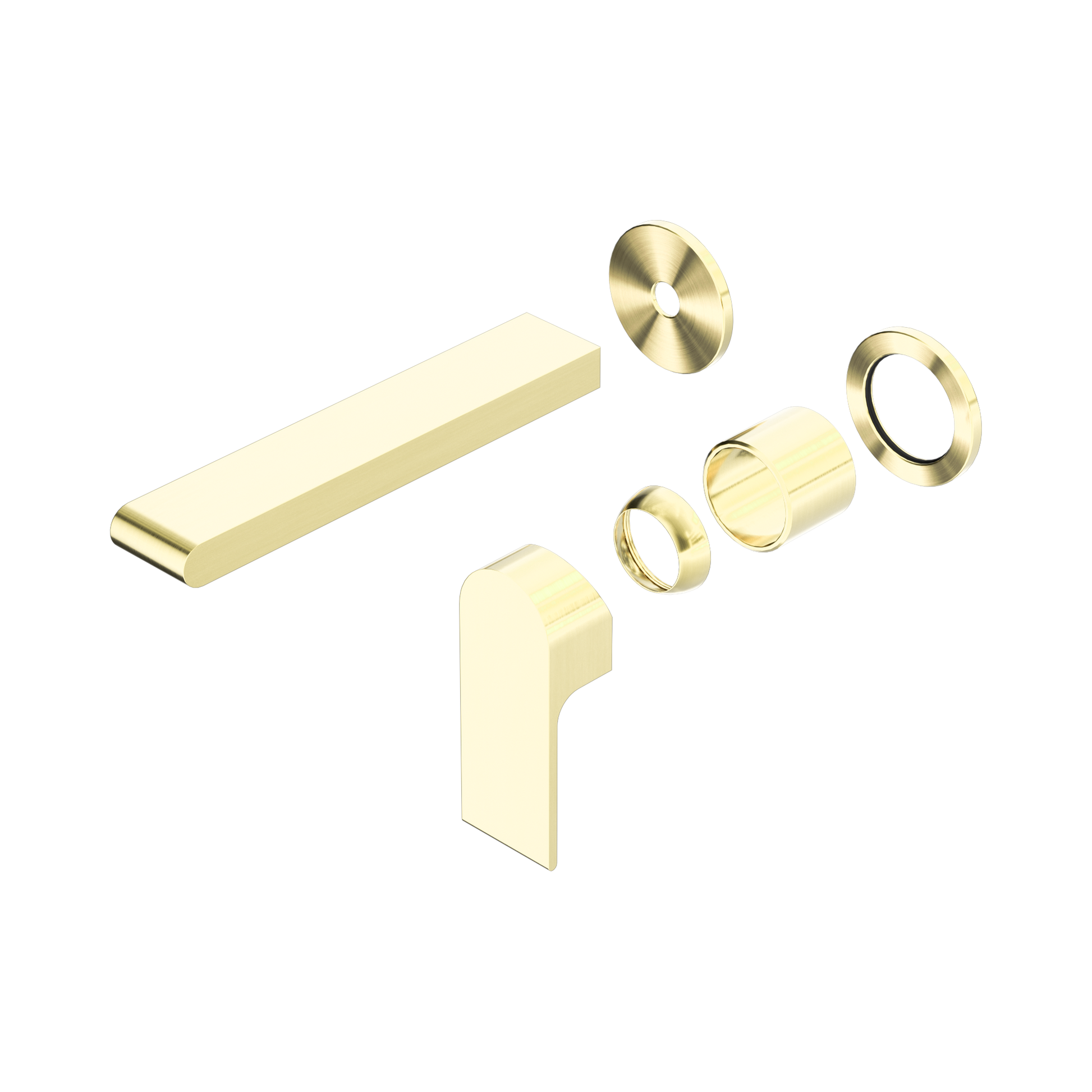 Nero Bianca Wall Mixer Set Separate Back Plate 187mm Trim Kits Only, Brushed Gold