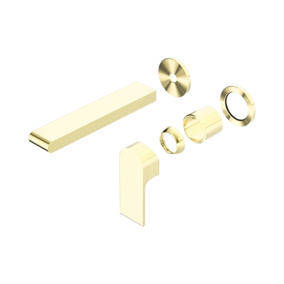 Nero Bianca Wall Basin/Bath Mixer Separate Back Plate 187mm Trim Kits Only, Brushed Gold