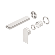 Nero Bianca Wall Mixer Set Separate Back Plate 187mm Trim Kits Only, Brushed Nickel