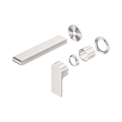 Nero Bianca Wall Basin/Bath Mixer Separate Back Plate 187mm Trim Kits Only, Brushed Nickel
