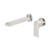 Nero Bianca Wall Mixer Set Separate Back Plate 230mm, Brushed Nickel