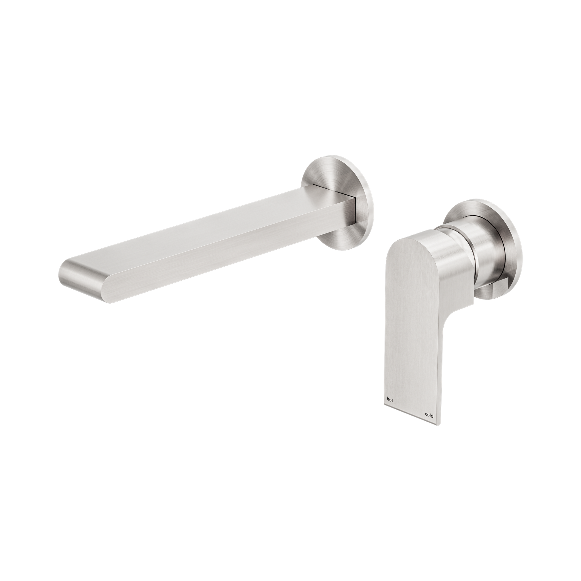 Nero Bianca Wall Mixer Set Separate Back Plate 230mm, Brushed Nickel
