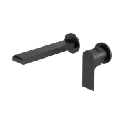Nero Bianca Wall Mixer Set Separate Back Plate 230mm, Matte Black