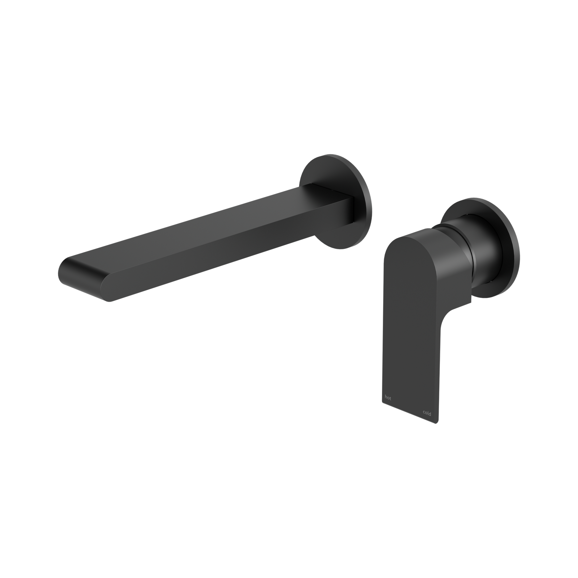 Nero Bianca Wall Mixer Set Separate Back Plate 230mm, Matte Black