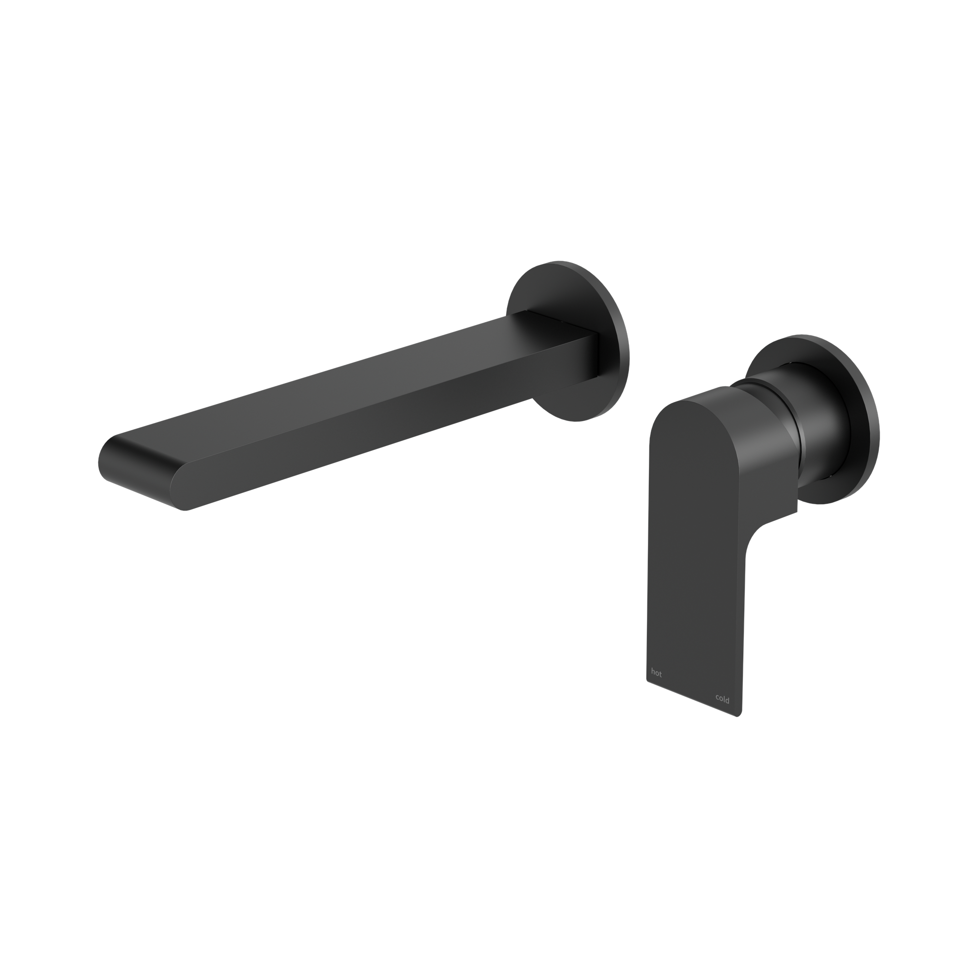Nero Bianca Wall Mixer Set Separate Back Plate 230mm, Matte Black