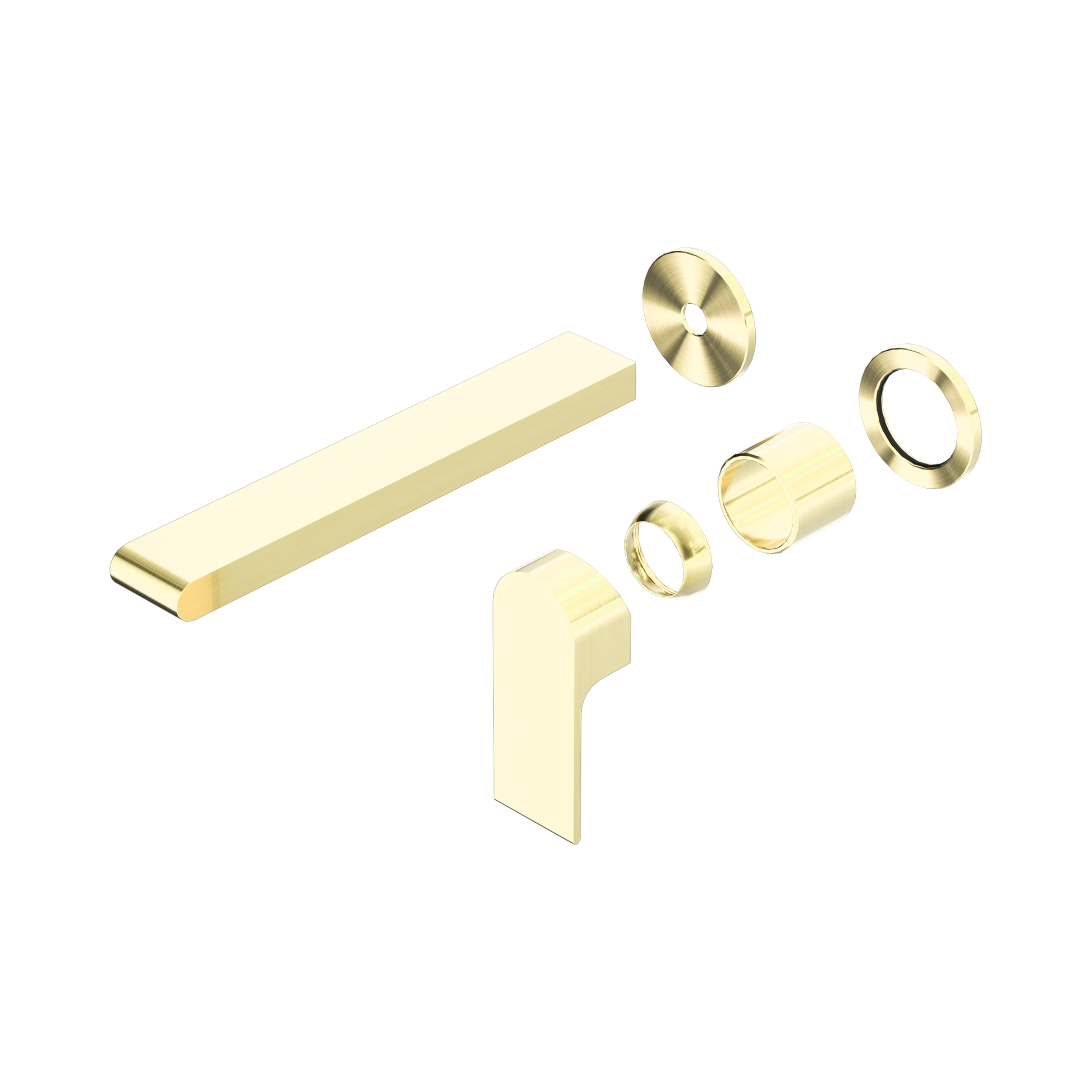 Nero Bianca Wall Mixer Set Separate Back Plate 230mm Trim Kits Only, Brushed Gold