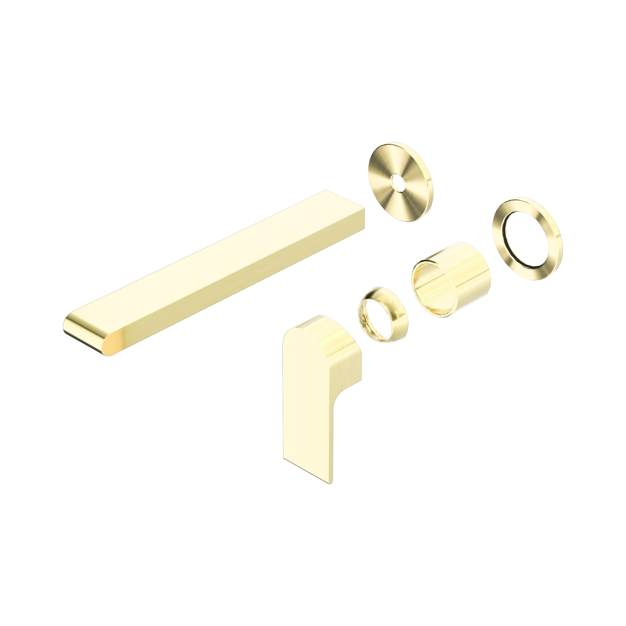 Nero Bianca Wall Mixer Set Separate Back Plate 230mm Trim Kits Only, Brushed Gold