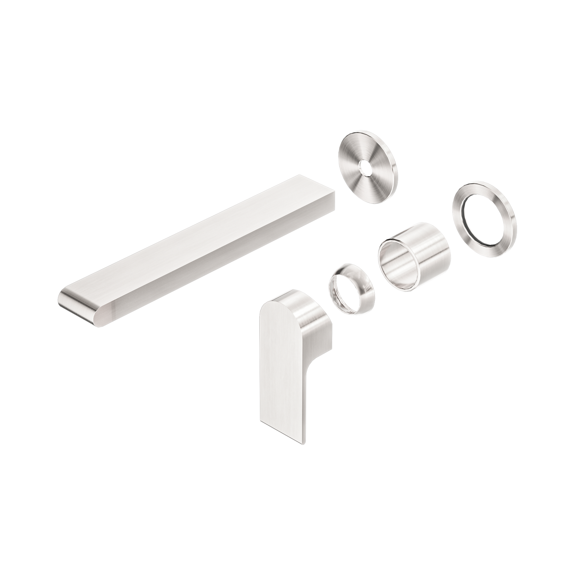 Nero Bianca Wall Mixer Set Separate Back Plate 230mm Trim Kits Only, Brushed Nickel