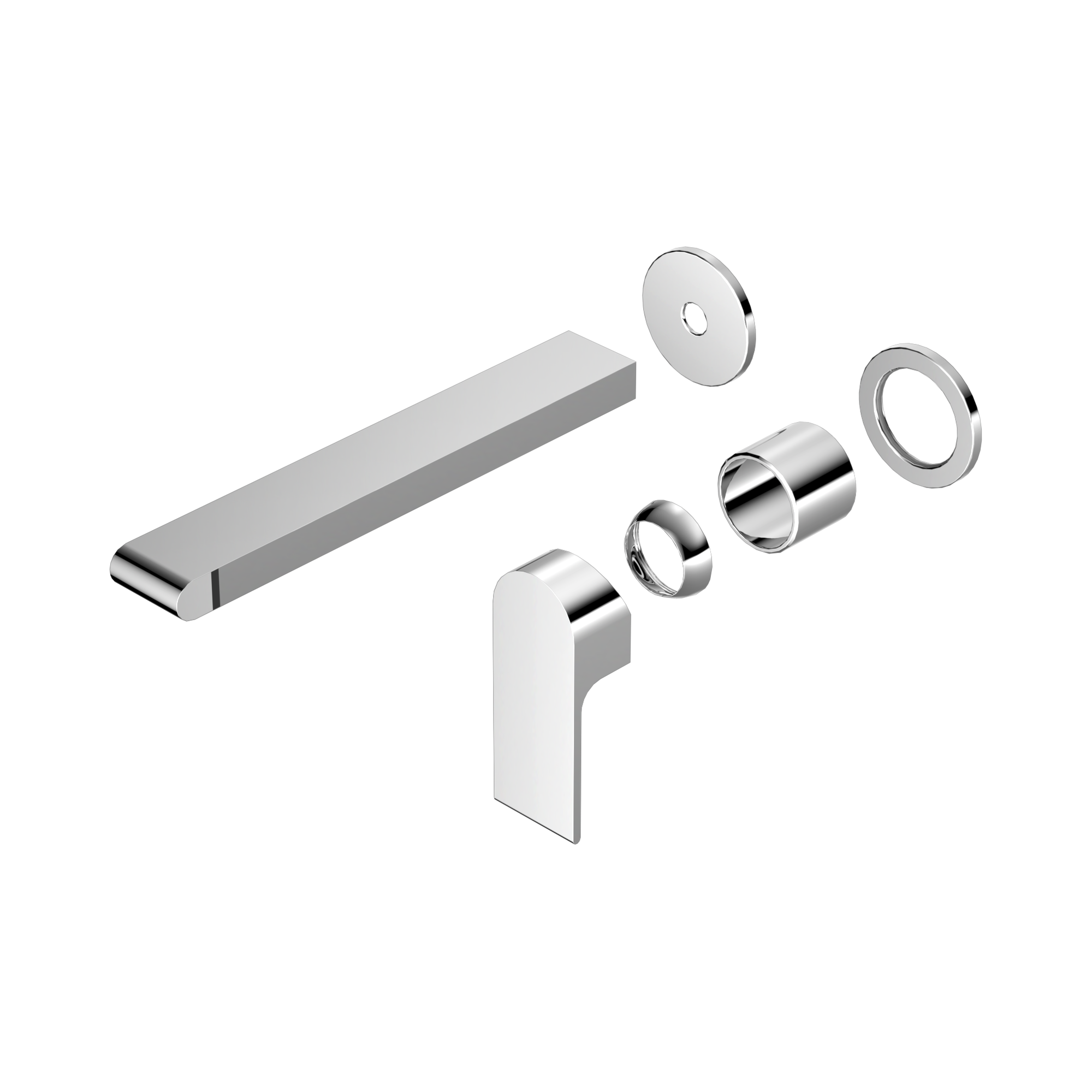 Nero Bianca Wall Mixer Set Separate Back Plate 230mm Trim Kits Only, Chrome