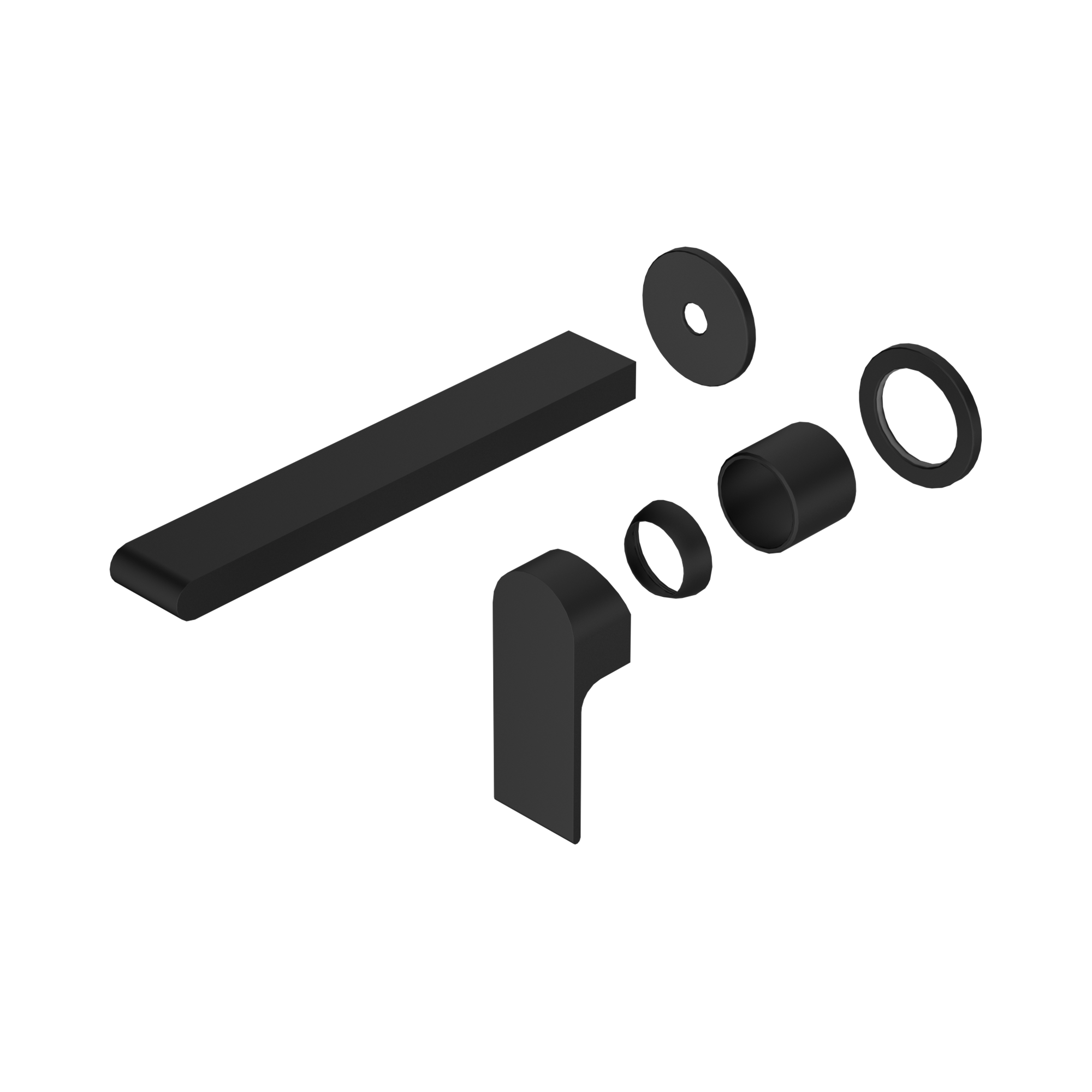 Nero Bianca Wall Mixer Set Separate Back Plate 230mm Trim Kits Only, Matte Black
