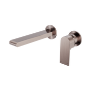 Nero Bianca Wall Mixer Set Separate Back Plate 187mm, Brushed Bronze