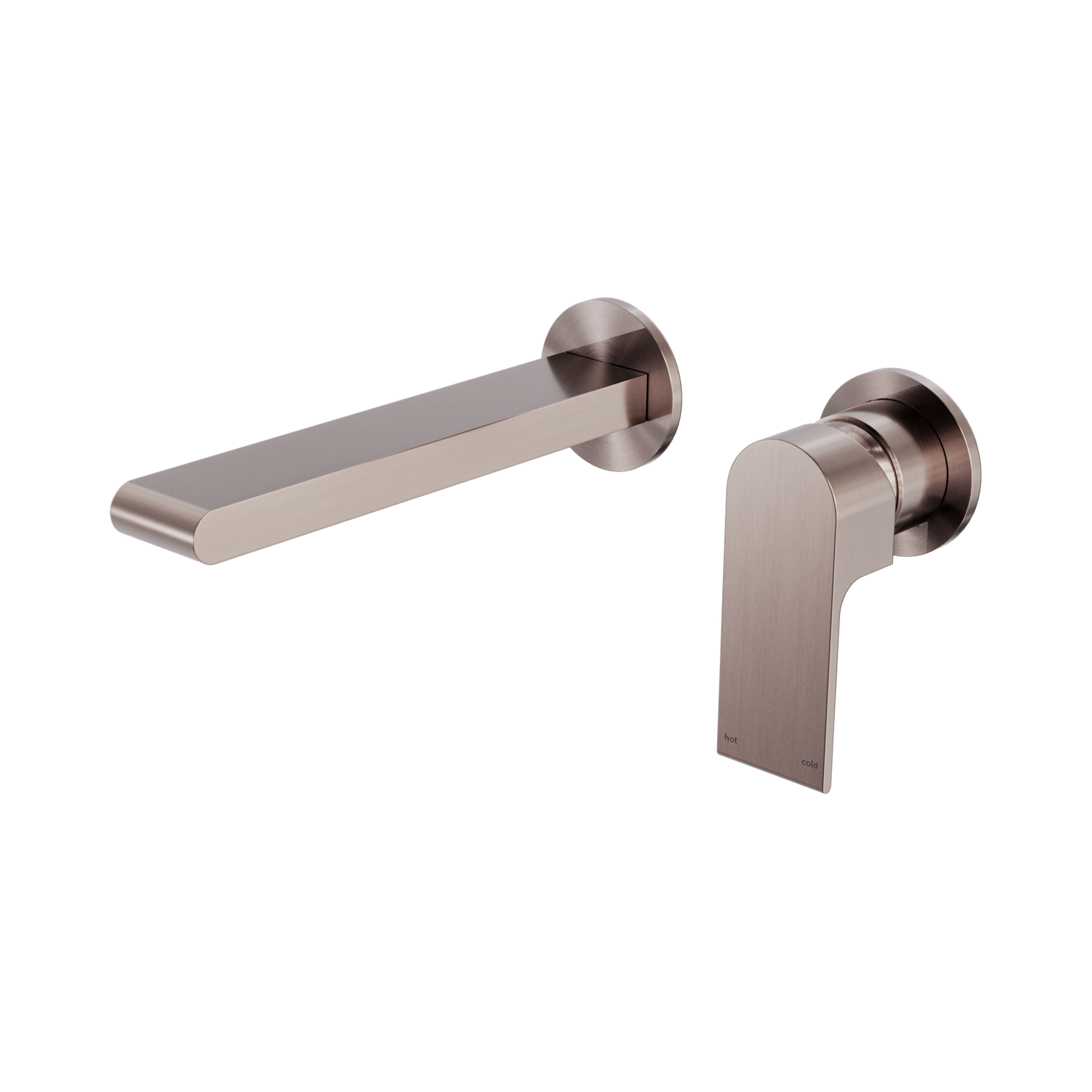 Nero Bianca Wall Mixer Set Separate Back Plate 187mm, Brushed Bronze