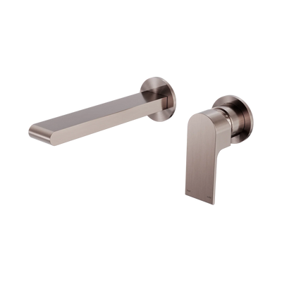Nero Bianca Wall Basin/Bath Mixer Separate Back Plate 187mm, Brushed Bronze