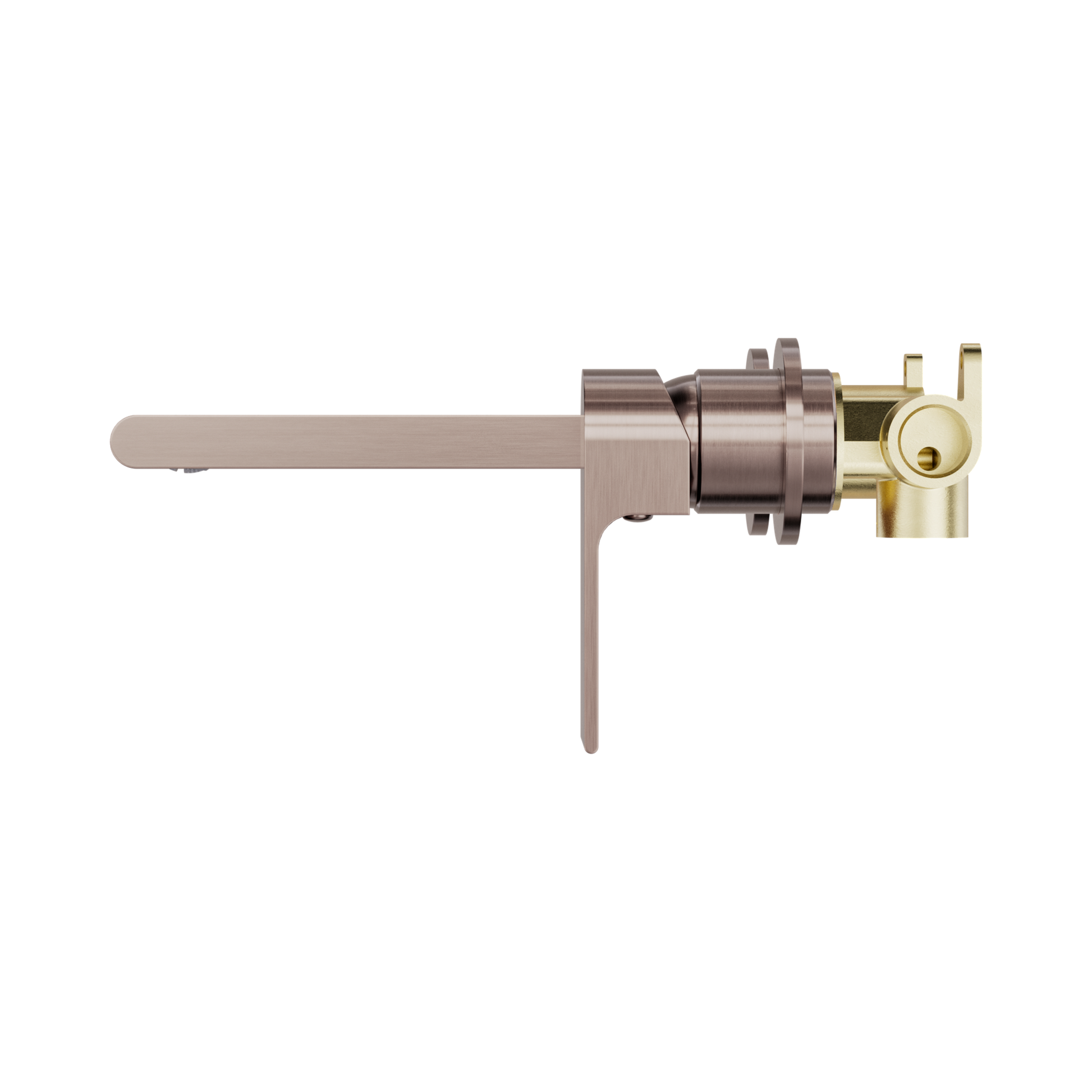 Nero Bianca Wall Mixer Set Separate Back Plate 187mm, Brushed Bronze