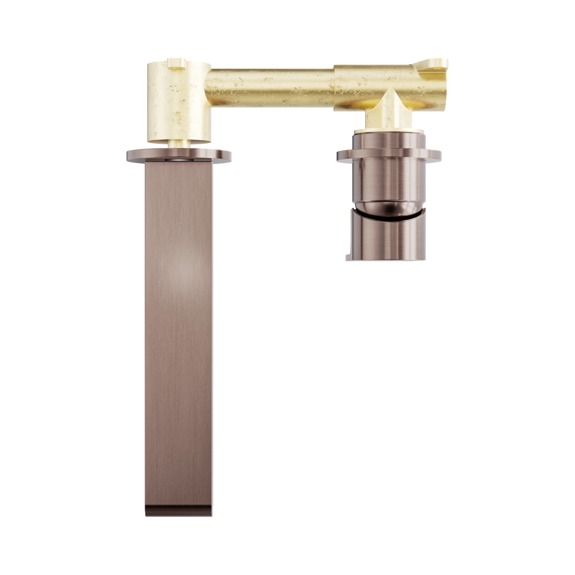 Nero Bianca Wall Mixer Set Separate Back Plate 187mm, Brushed Bronze