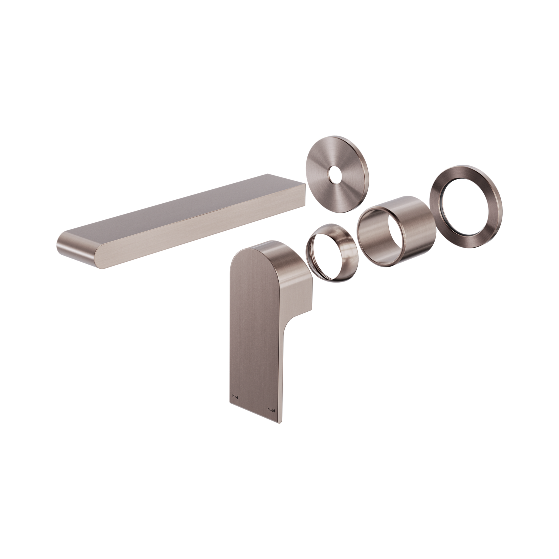 Nero Bianca Wall Mixer Set Separate Back Plate 187mm Trim Kits Only, Brushed Bronze