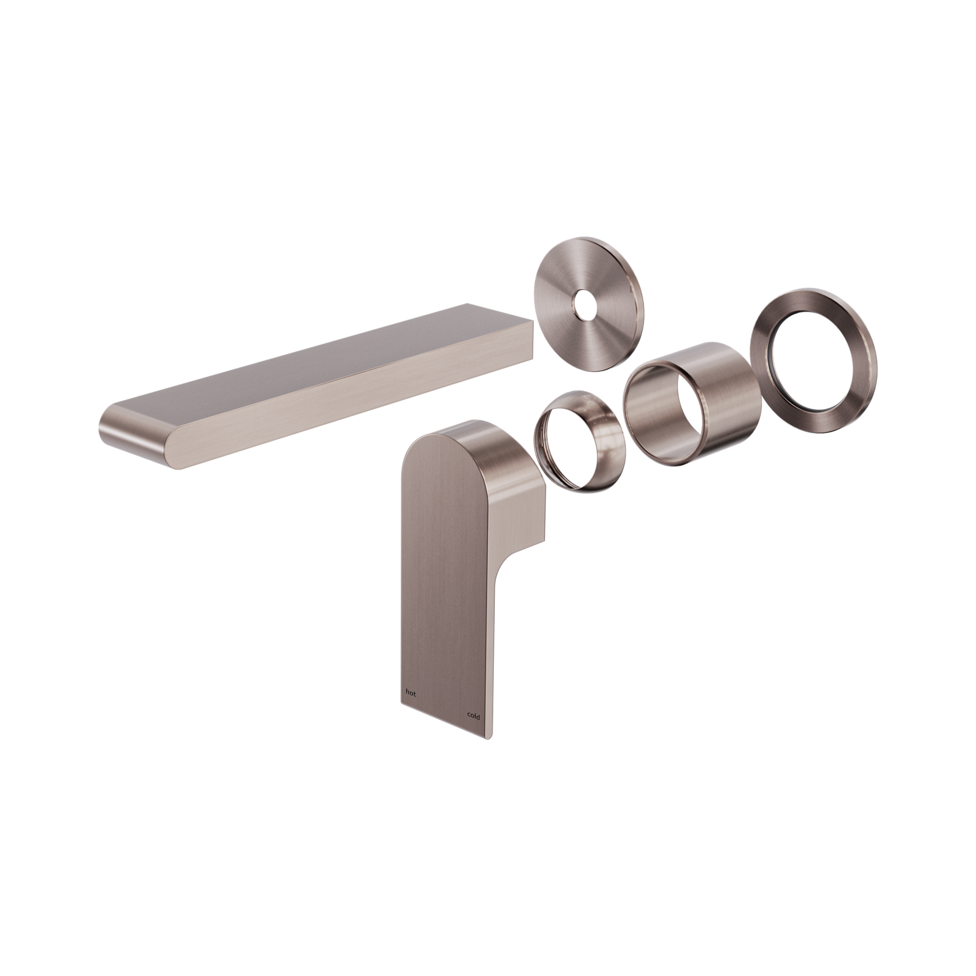Nero Bianca Wall Mixer Set Separate Back Plate 187mm Trim Kits Only, Brushed Bronze