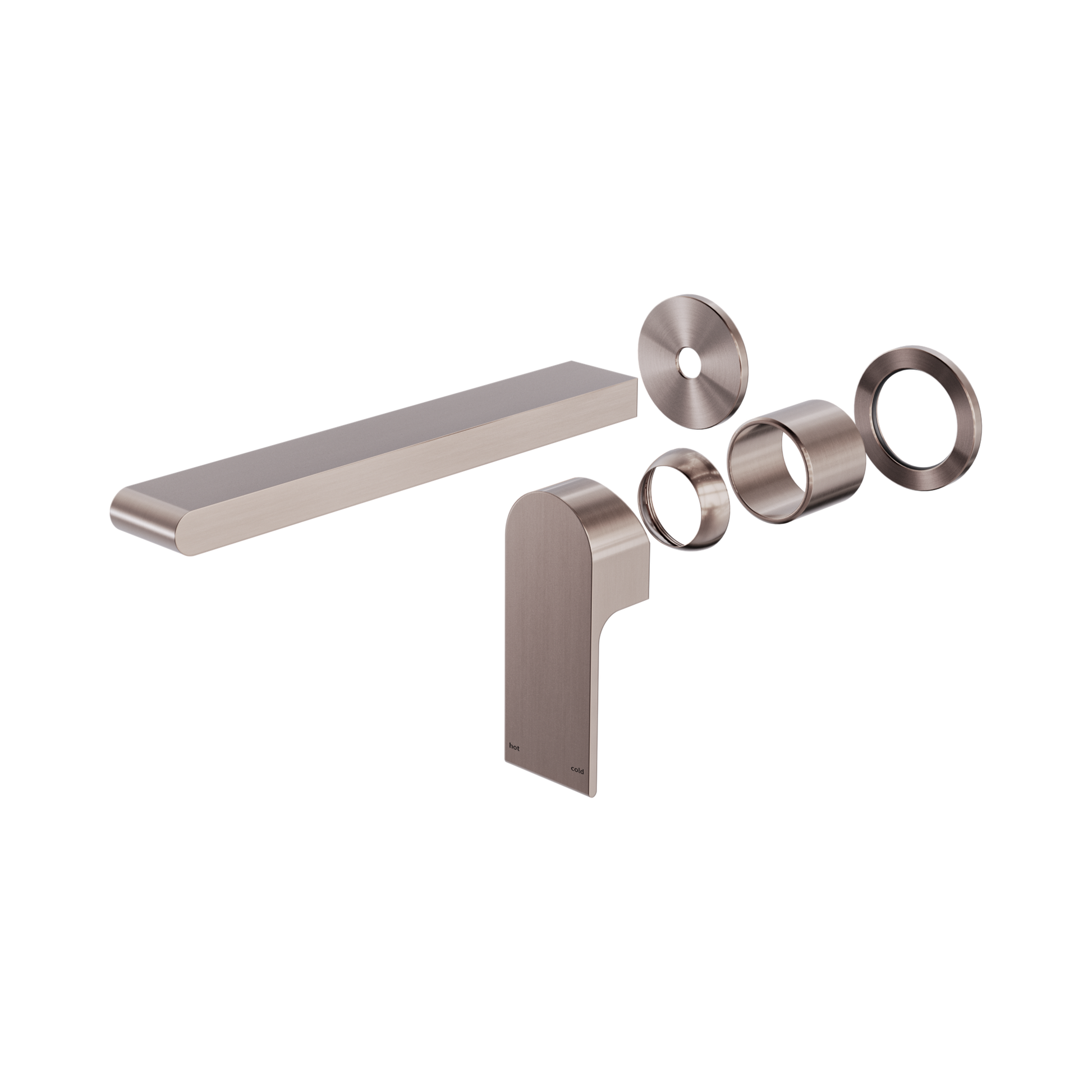 Nero Bianca Wall Mixer Set Separate Back Plate 230mm Trim Kits Only, Brushed Bronze