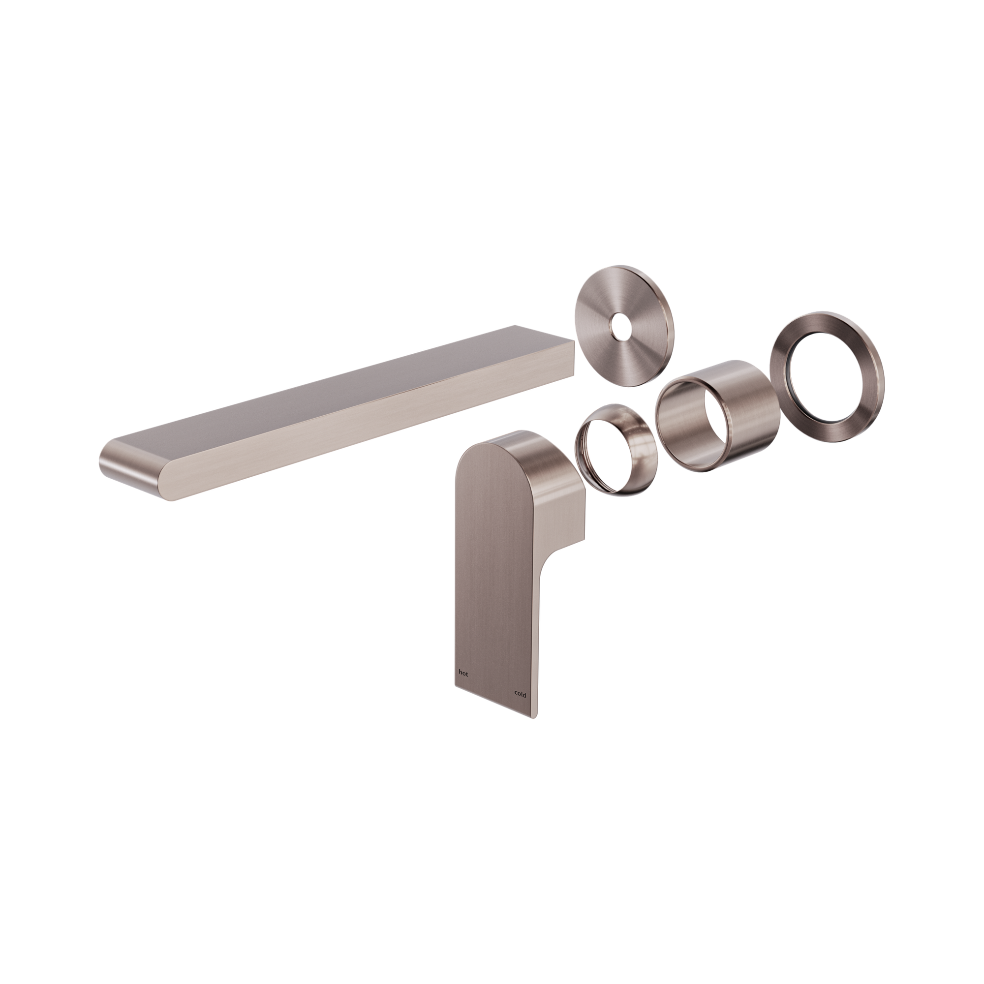 Nero Bianca Wall Mixer Set Separate Back Plate 230mm Trim Kits Only, Brushed Bronze