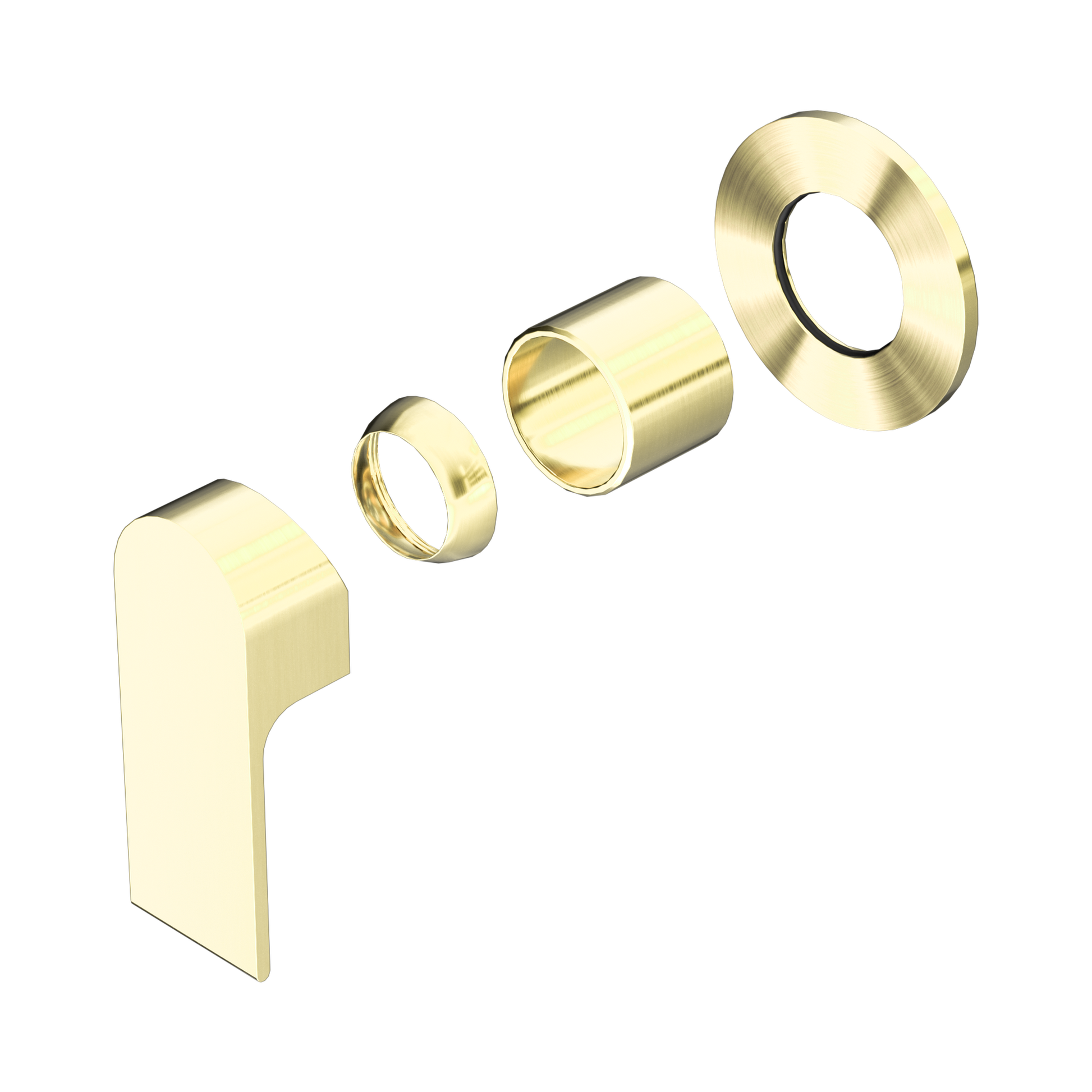Nero Bianca Wall/Shower Mixer 80mm Plate Trim Kits Only, Brushed Gold