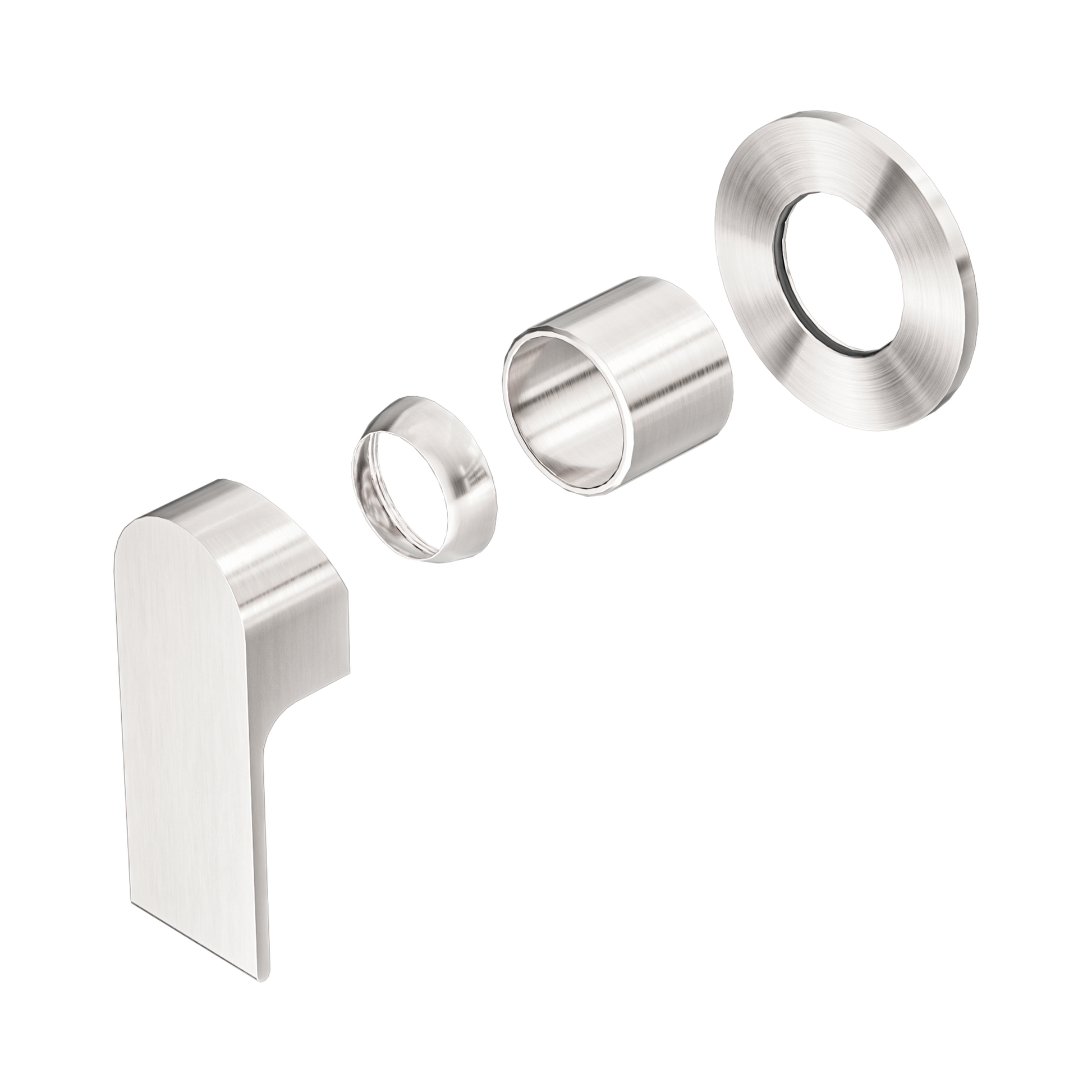 Nero Bianca Wall/Shower Mixer 80mm Plate Trim Kits Only, Brushed Nickel