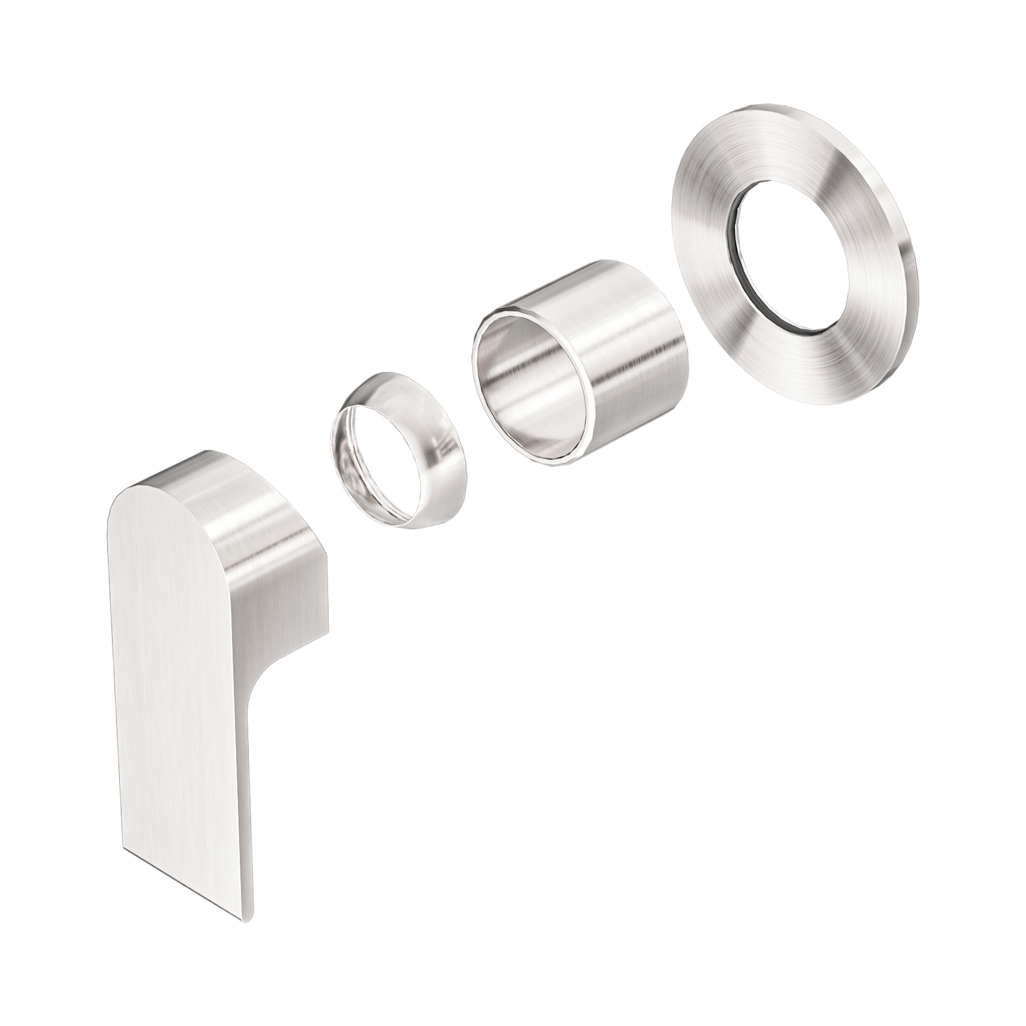 Nero Bianca Wall/Shower Mixer 80mm Plate Trim Kits Only, Brushed Nickel