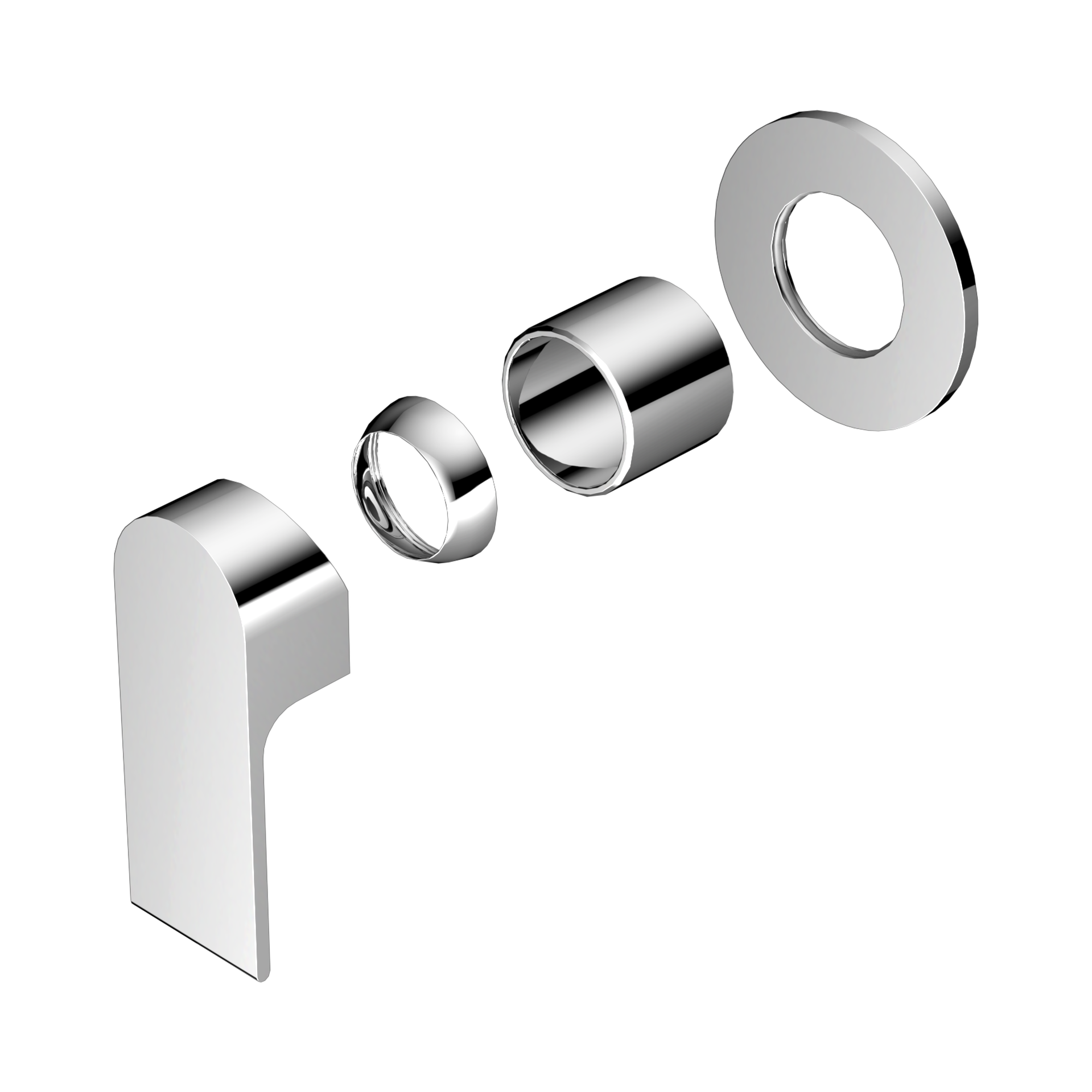 Nero Bianca Wall/Shower Mixer 80mm Plate Trim Kits Only, Chrome