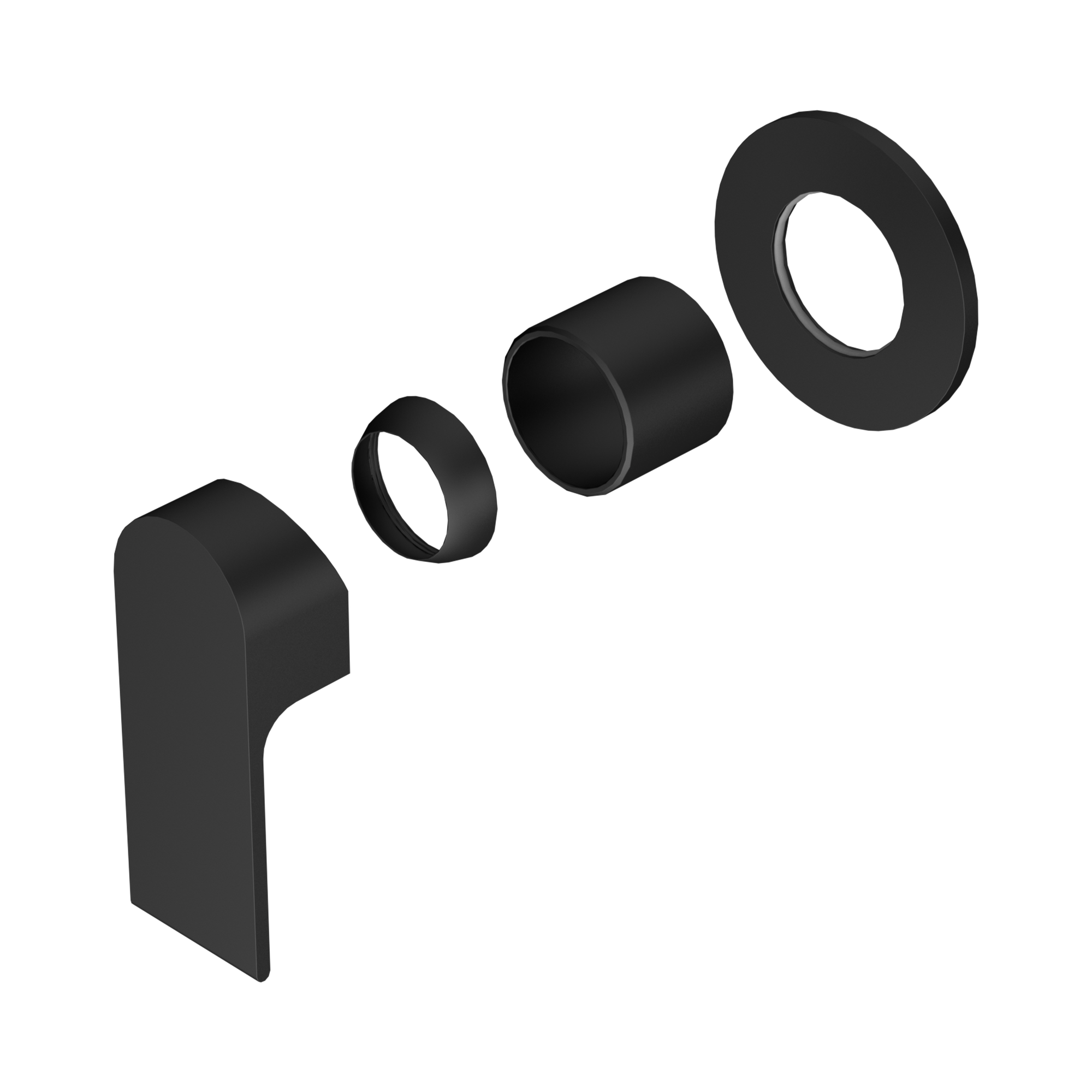 Nero Bianca Wall/Shower Mixer 80mm Plate Trim Kits Only, Matte Black