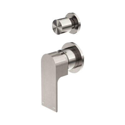 Nero Bianca Shower Mixer With Diverter Separate Back Plate, Brushed Nickel