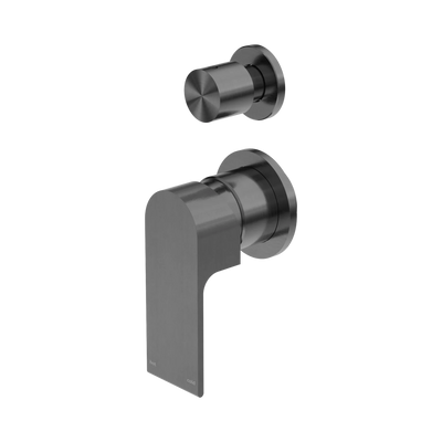 Nero Bianca Shower Mixer With Diverter Separate Back Plate, Gun Metal