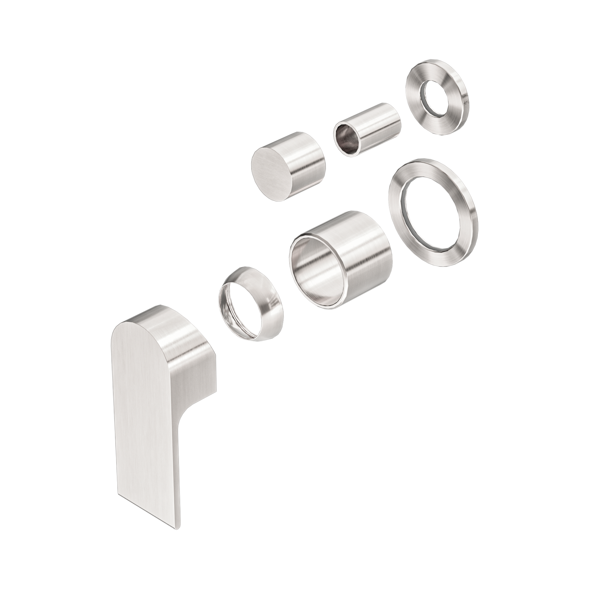 Nero Bianca Diverter Mixer Separate Back Plate Trim Kits Only, Brushed Nickel