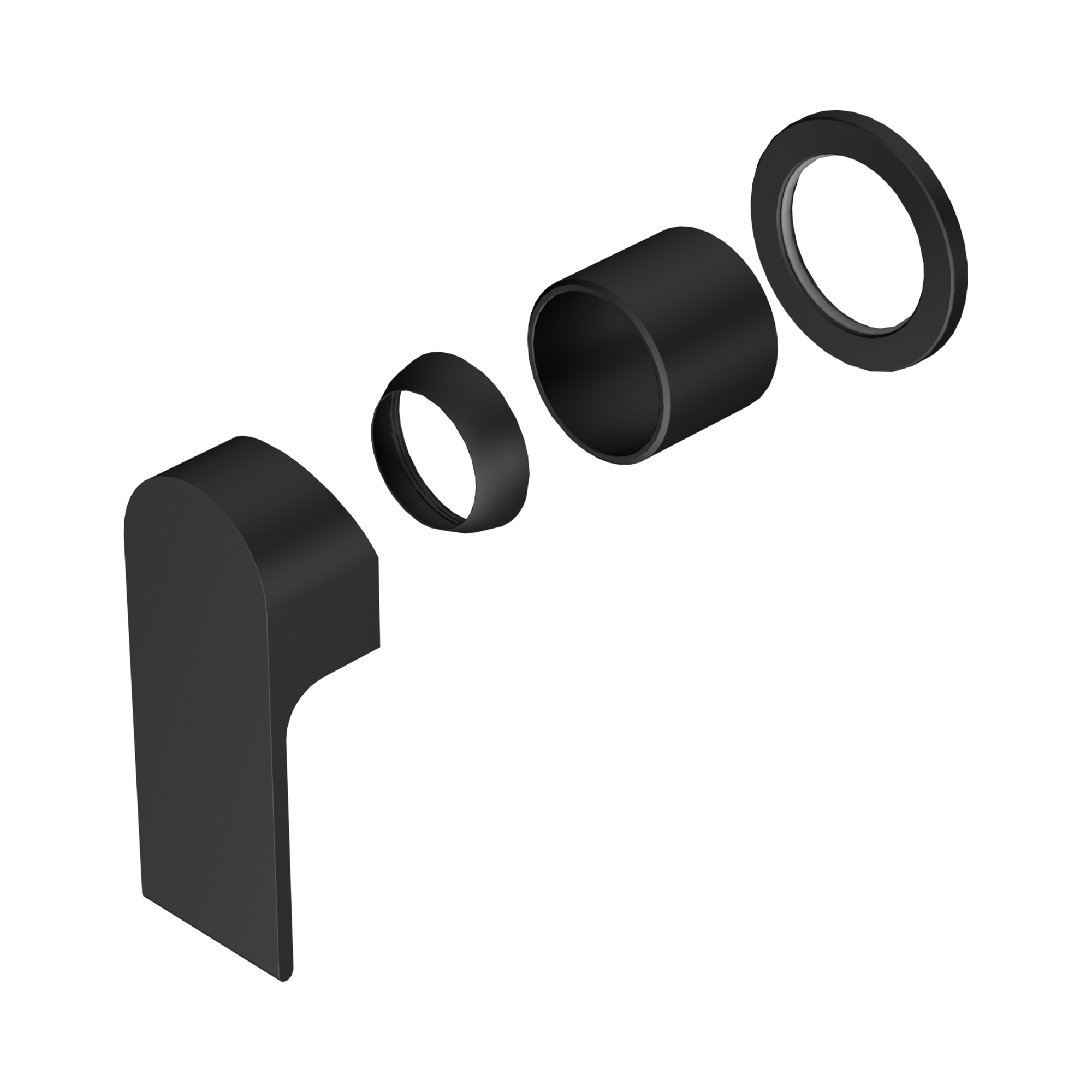 Nero Bianca Wall/Shower Mixer 60mm Plate Trim Kits Only, Matte Black