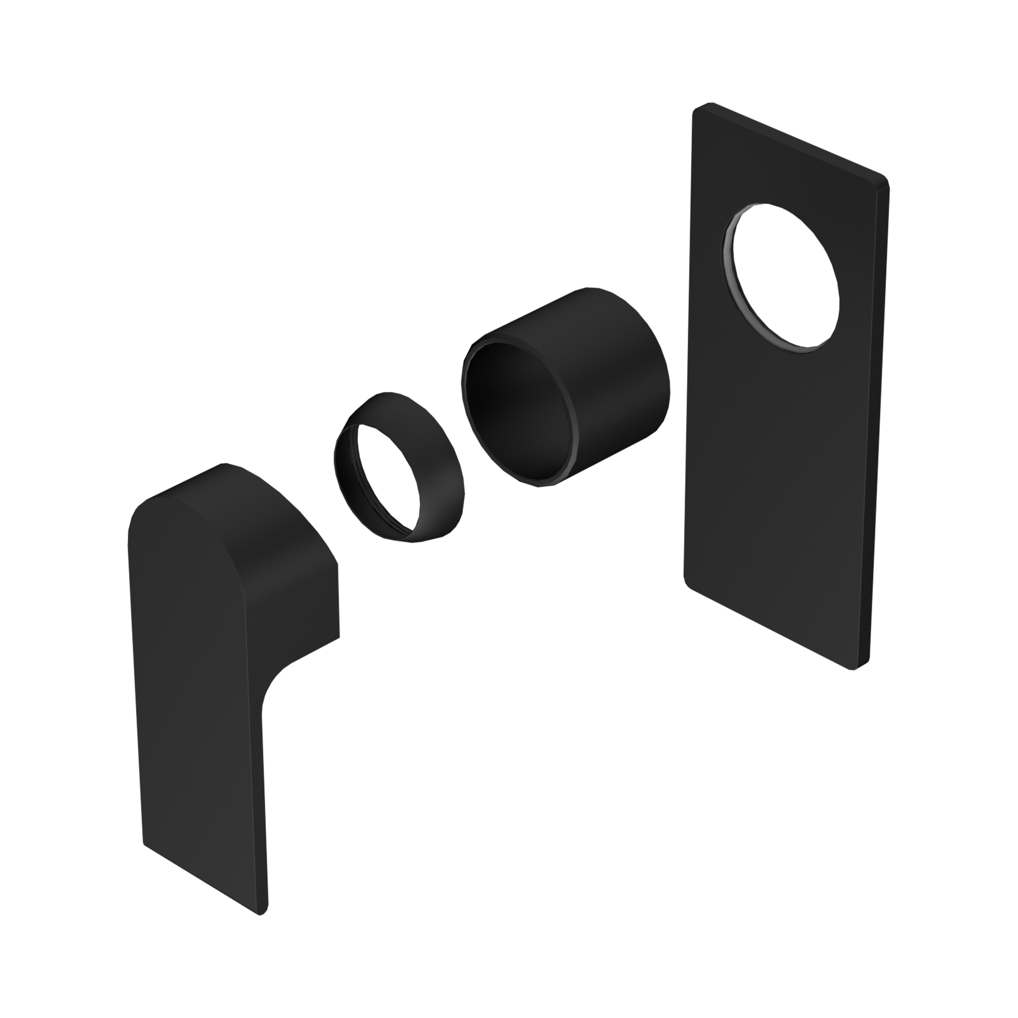 Nero Bianca Wall/Shower Mixer Trim Kits Only, Matte Black