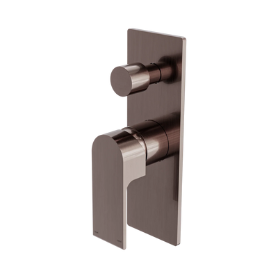 Nero Bianca Shower Mixer With Diverter, Brushed Bronze